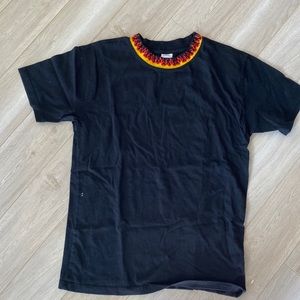 Urban outfitters t shirt with flames collar